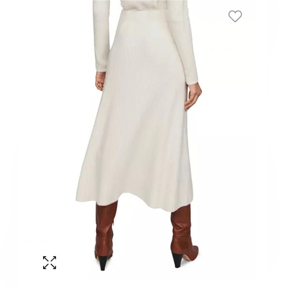 Maje Jessy Ribbed Knit Ecrue Mini Skirt | 2 - Picture 2 of 7